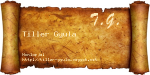 Tiller Gyula névjegykártya