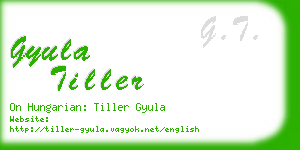 gyula tiller business card